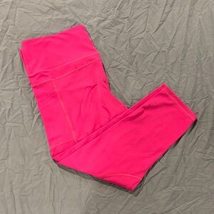 ZYIA Bright Pink Women's Capri Leggings